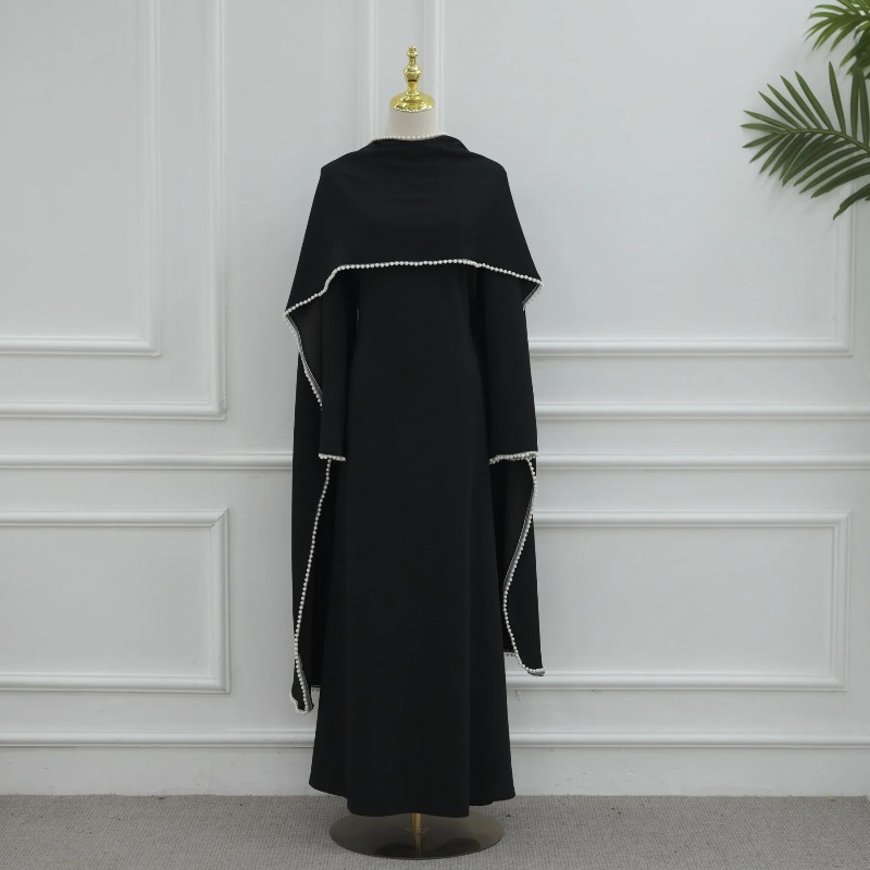 Robe marocaine pour femme, Abaya musulmane perlée, Abayas de Dubaï, Ensemble cape et manteau, Caftan, Robe, Caftan Ramadan orné de diamants, Caftan Jalabiya 2026