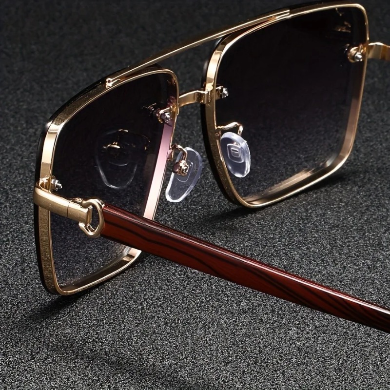 Lunettes de soleil carrées de luxe pour hommes, nouvelles lunettes de créateur vintage en bois, lunettes de mode pour femmes, lunettes dégradées pour les vacances