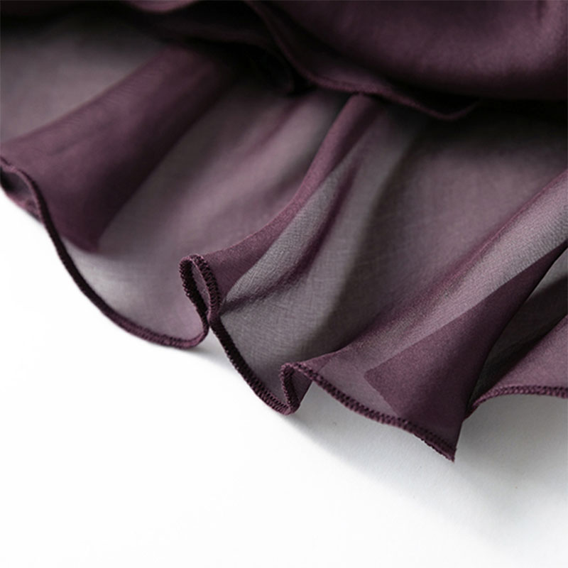 Femmes jupe en soie 100% soie de mûrier violet avec Double doublure été plage taille élastique vacances jupes bureau dame fête MM795