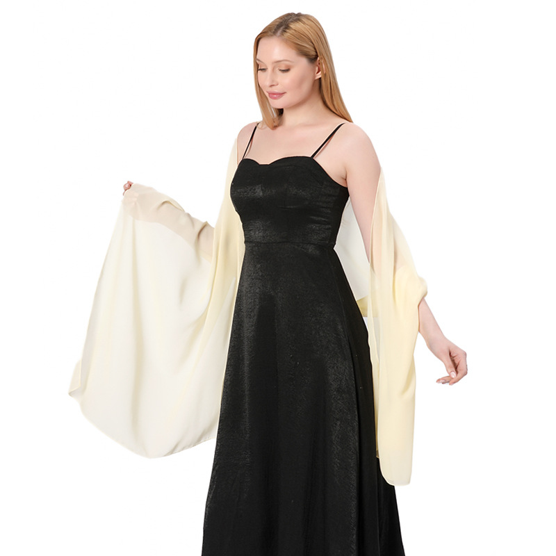 Châle en Mousseline de Soie Pure pour Femme, Robe de Soirée, Mariage, Capes, Écharpes, Serviette de Plage, Protection Solaire, Été