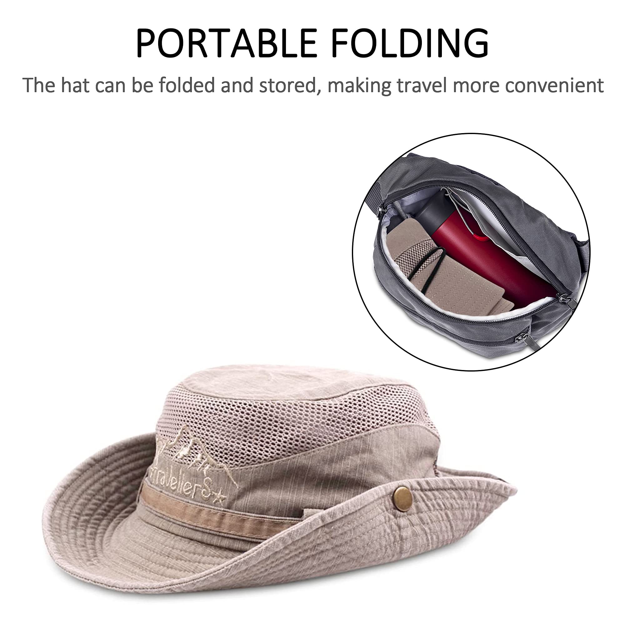 Chapeau Bob Respirant en Maille pour Homme - Style Panama d'Été pour la Randonnée, la Pêche et la Plage