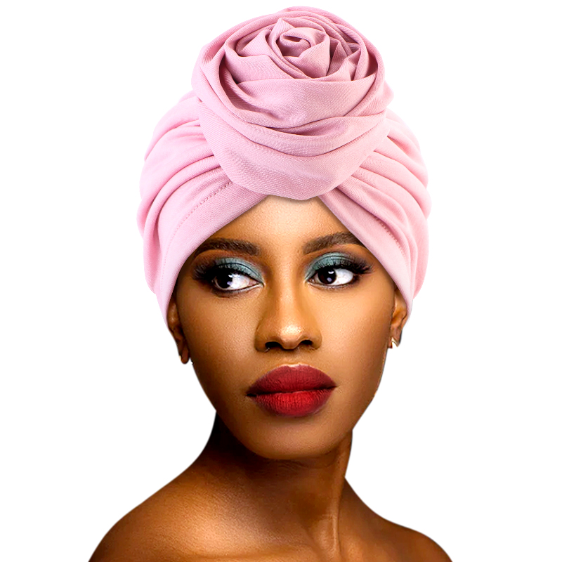 Bonnet turban à grande fleur pour femme, casquettes hijab musulmanes, bandana pour dames, bonnet chimio, chapeau africain, fête de mariage, pièce de sauna