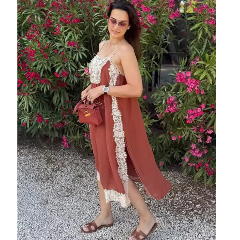 Robe en dentelle pour femme, nouvelle collection été 2026, élégante, pour les vacances, style urbain chic, pour les jeunes, idéale pour les voyages, robes longues uniques
