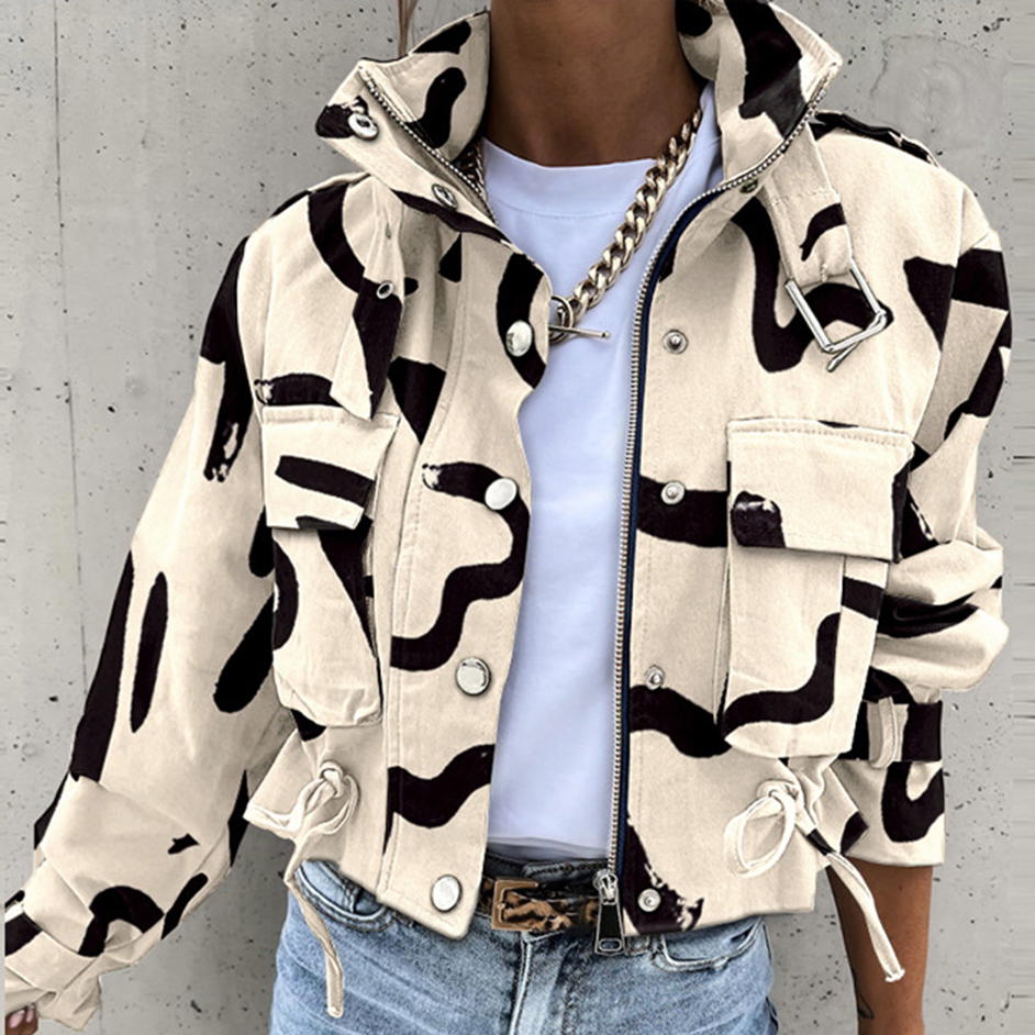 Femme veste vêtements Streetwear automne et hiver élégant mince col rond solide poche bouton conception à manches longues vêtements de travail manteaux