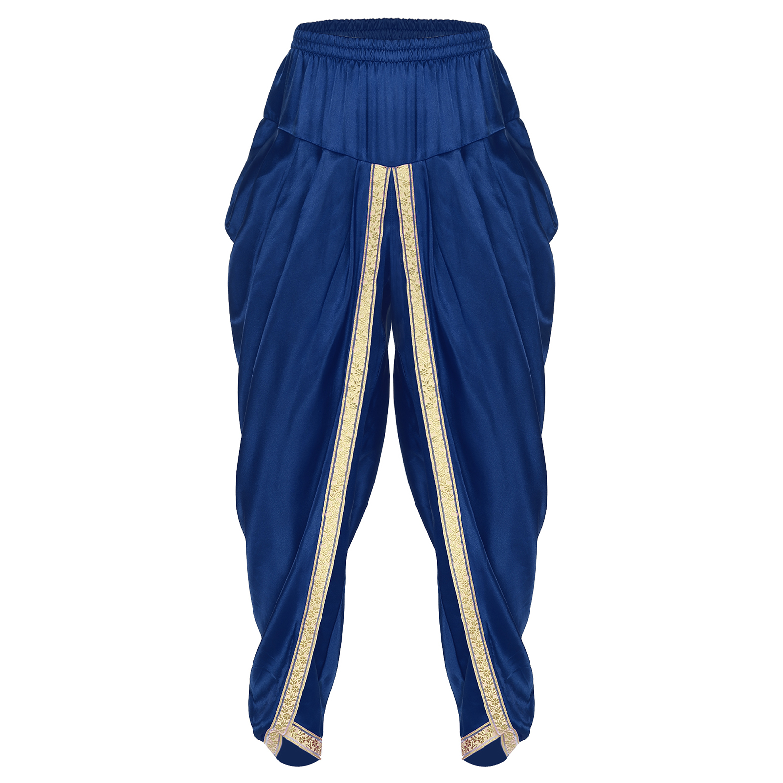 Costume de Prince arabe pour hommes, pantalon Dhoti en Satin SMen, décontracté, taille élastique, drapé, Baggy, vêtements de carnaval d'halloween