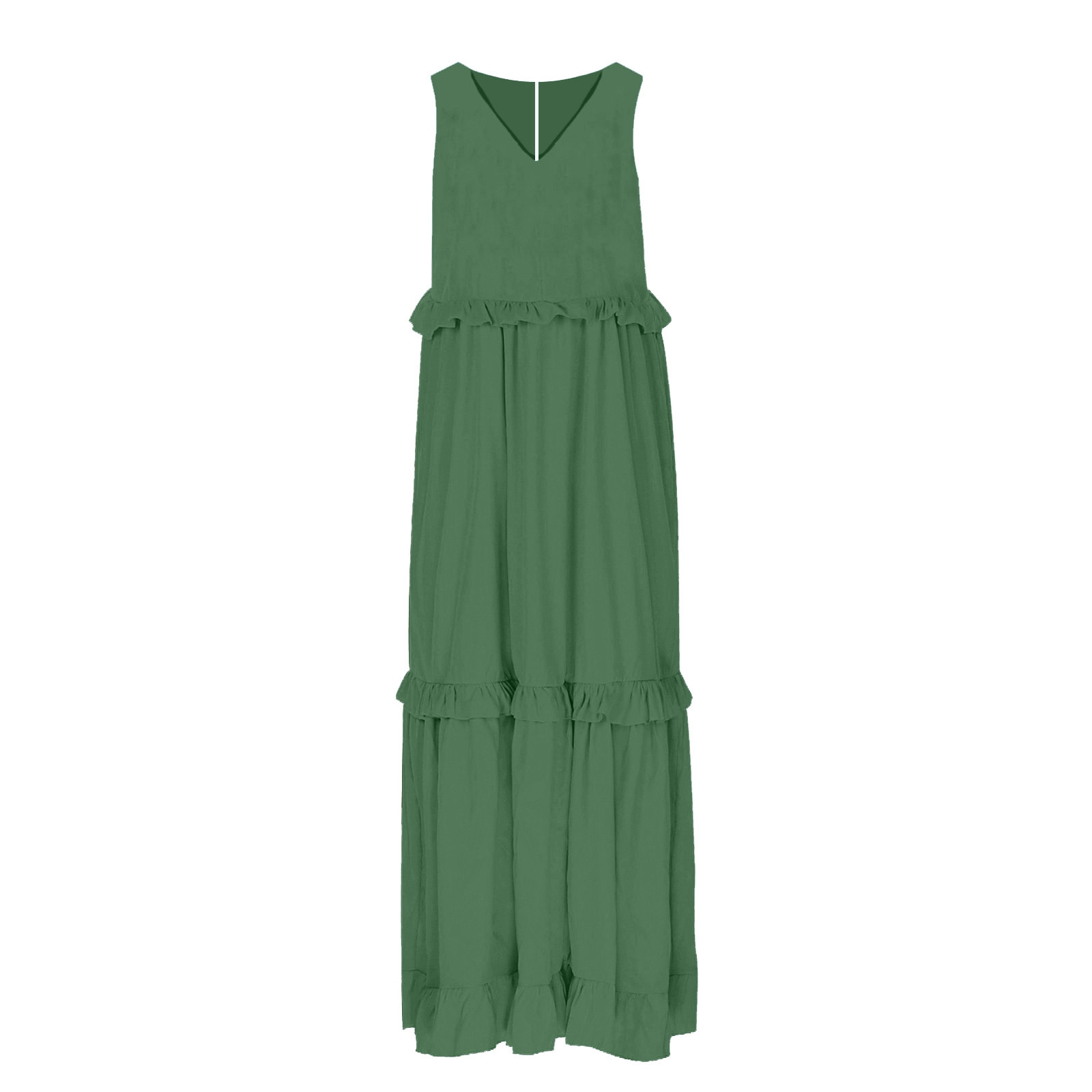 Femmes Boho volants Robe longue été élégant sans manches plage Robe d'été couleur unie Maxi fête robes de soirée Robe Swing Robe