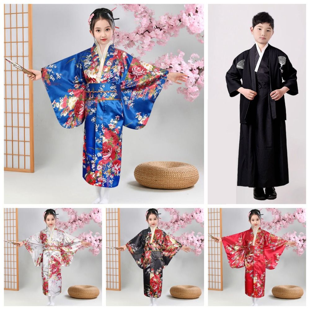 Kimono japonais traditionnel imprimé Floral pour enfants, robe Kimono asiatique Sakura pour filles, nouvelle collection élégante