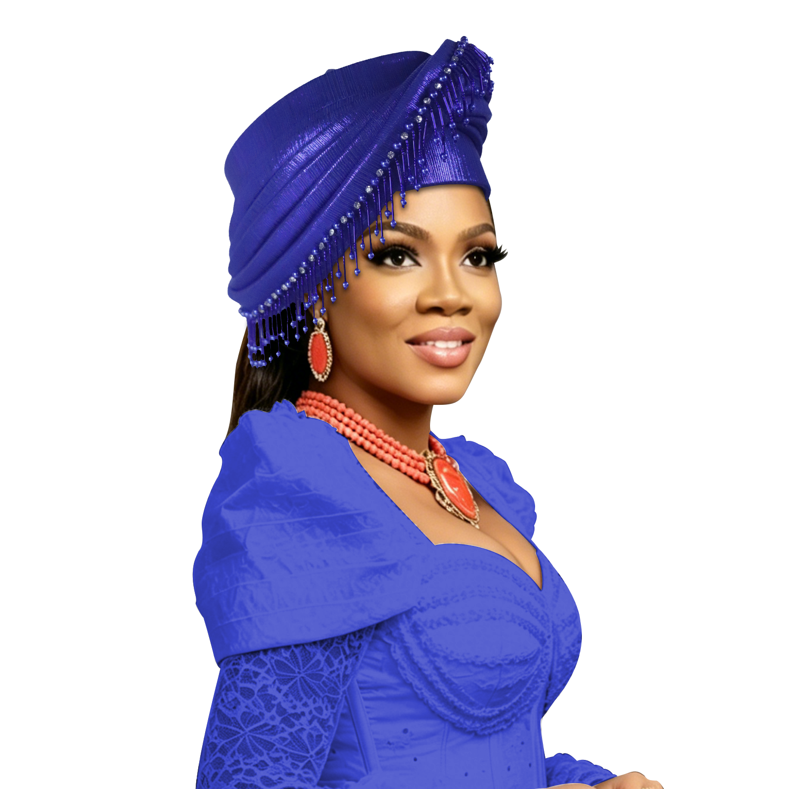 Turban africain préformé pour femme, style Gele, pour l'été et l'automne, idéal pour mariage nigérian et fête