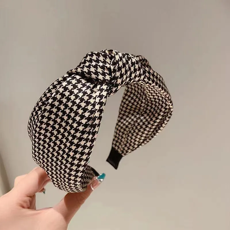 Bandeau noué en tissu de Style ethnique, accessoires de cheveux à bord large pour femmes et filles, bandeau antidérapant à la mode