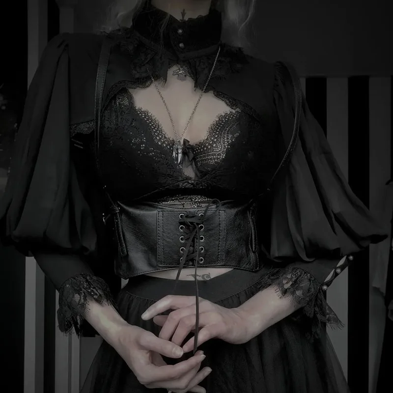 Dentelle gothique noir court Steampunk veste courte Kawaii Vintage magnifique palais Blouse femmes fête boléro victorien manteau Corset