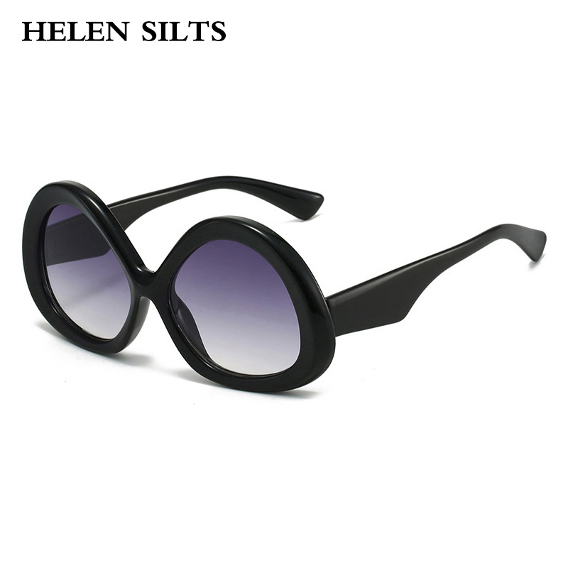 Lunettes de soleil ovales Vintage pour femmes et hommes, dégradé, marque de luxe de styliste, Punk populaire et élégant, grande monture, UV400