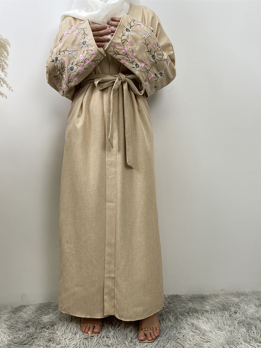 Abaya noire brodée pour femmes musulmanes, kimono de luxe, Islam, caftan marocain, robe de Turquie, cardigan pour Ramadan, Dubaï