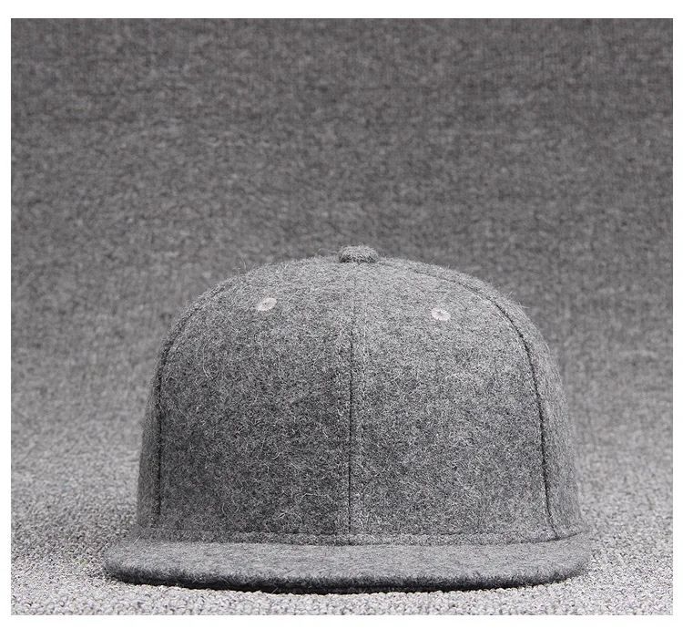 Casquette de Baseball ajustée pour hommes, grande taille, Hip Hop, chapeau en laine, dos fermé, grande taille, casquette à rabat en feutre, 56cm 58cm 60cm 62cm 64cm