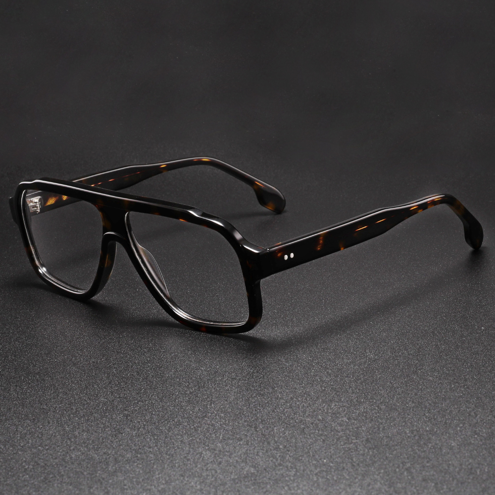 Monture de lunettes en acétate faite à la main pour hommes, monture de lunettes carrée surdimensionnée de haute qualité pour femmes, marque de luxe rétro de styliste