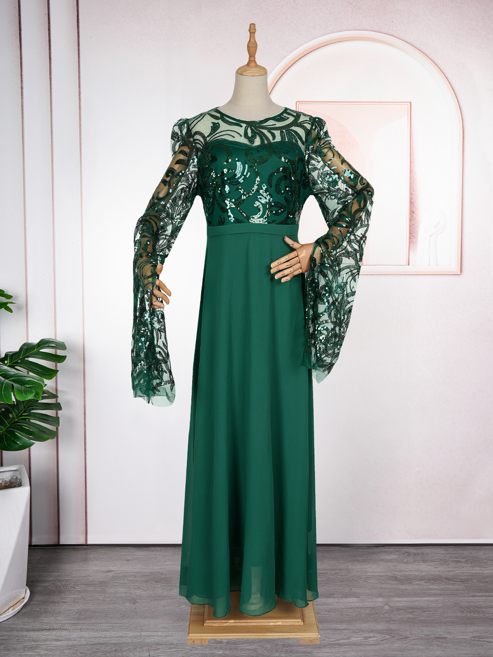 Robes de soirée de mariage africaines grande taille pour femmes Dashiki paillettes à manches longues robe de soirée élégante turquie robe Maxi musulmane