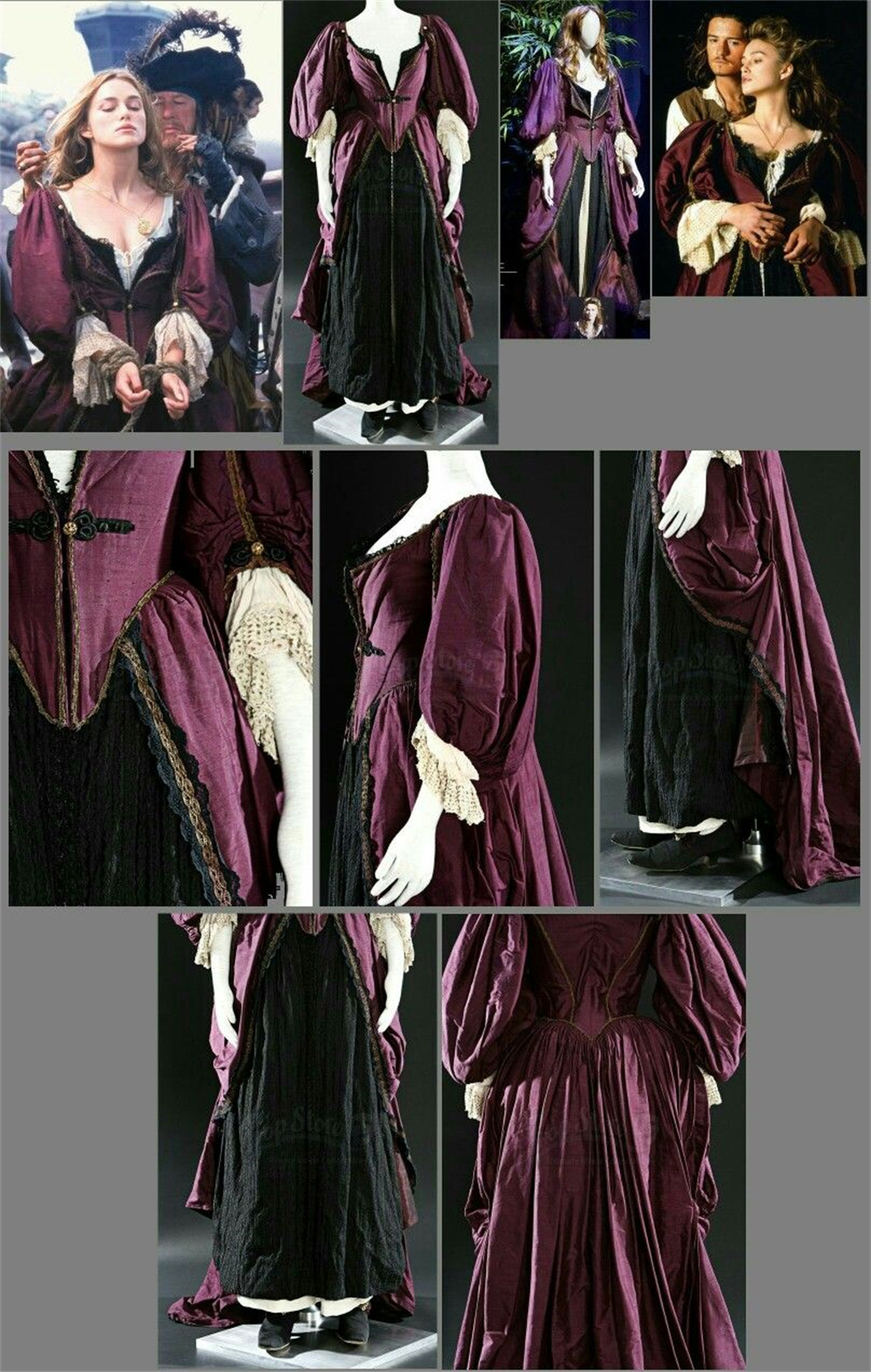 Elizabeth Cosplay Priate Costume robe violette victorienne médiévale Renaissance Priate Elizabeth princesse Cosplay tenue pour les femmes