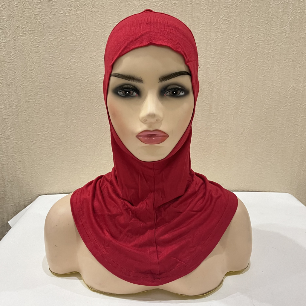 Cgem-Turban intérieur en jersey de coton modal extra long, grande taille, mince, visage Ninja, sous-écharpe, couverture complète, chapeaux musulmans, bande de sauna, casquettes turban