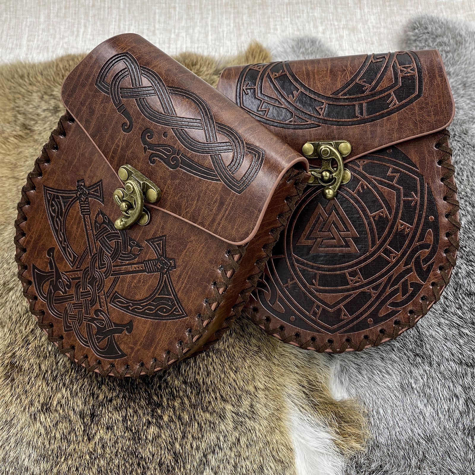 Sac Renaissance nordique en relief, sac de ceinture, accessoires de Costume Renaissance, sac de taille LARP, porte-monnaie Cosplay rétro médiéval