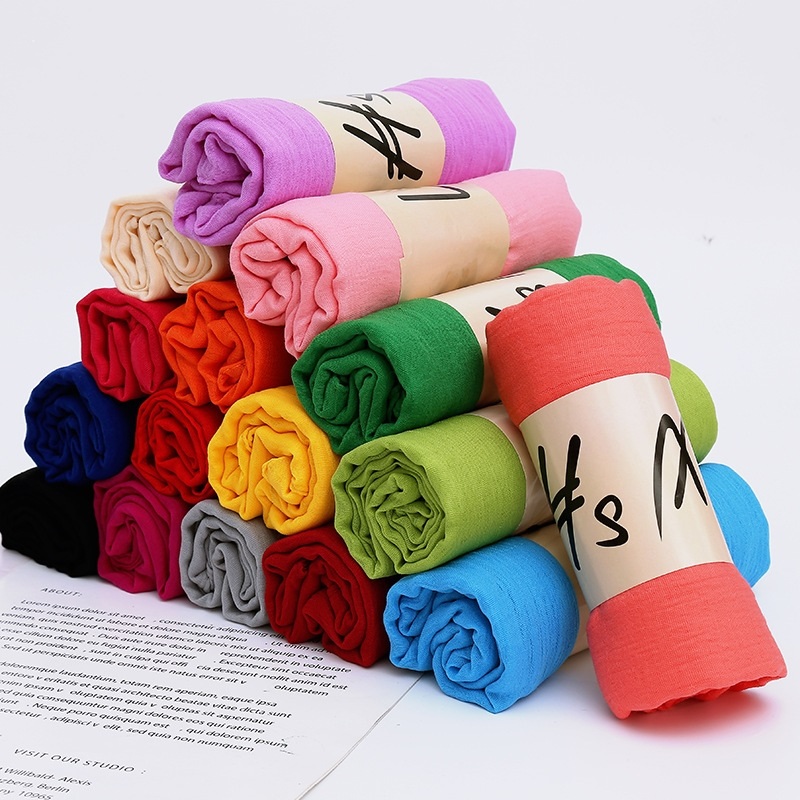Foulard uni respirant pour femme, châle d'été de luxe, écharpe longue et douce, hijab musulman, étole, foulard de tête