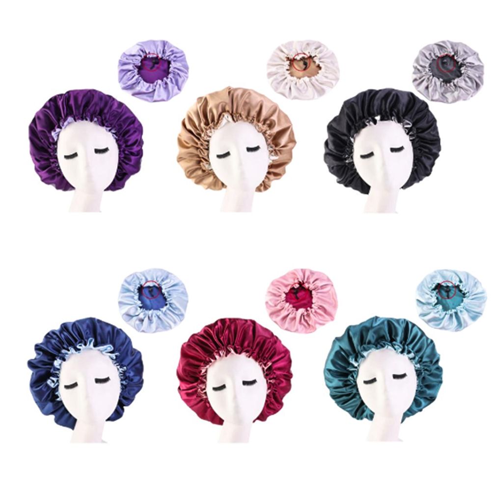 Accessoires de coiffure réversibles Double couche, chapeau de sommeil de nuit, casquettes de chimio, Bonnet en Satin, chapeaux enveloppants