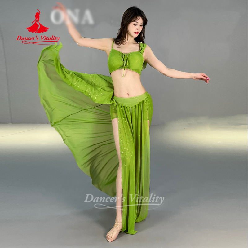 Vêtements d'entraînement de danse du ventre pour femmes, ensemble en maille confortable et respirante, vêtements d'entraînement de danse orientale, nouvelle collection