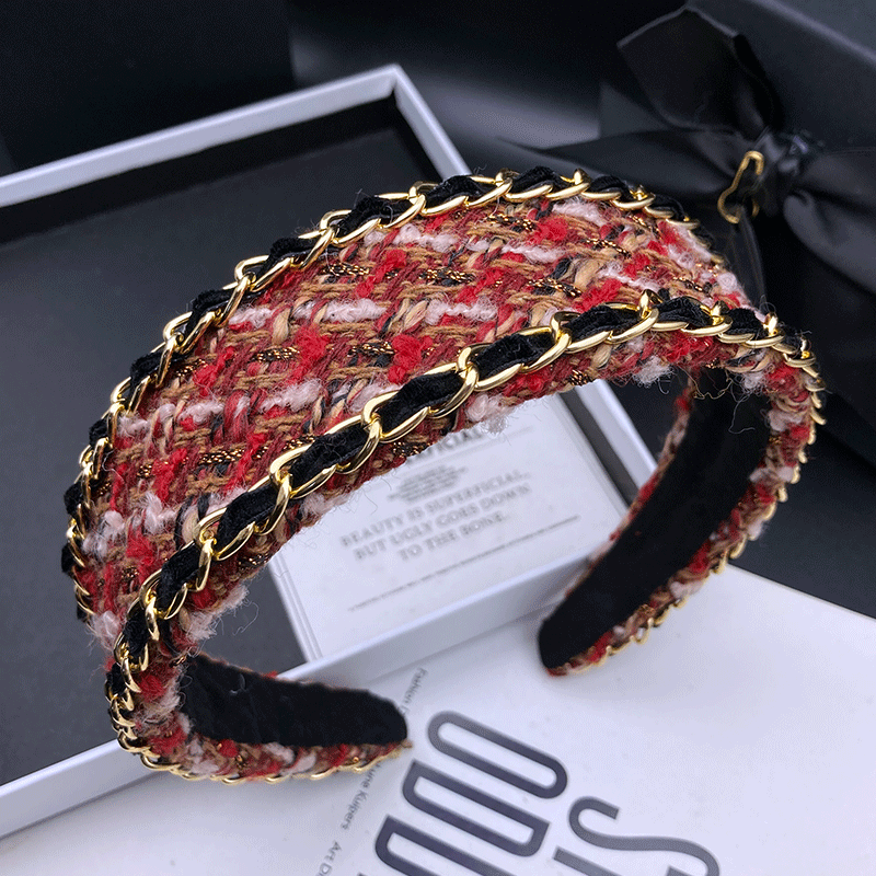 Serre-tête rouge de style européen et américain avec pinces à cheveux et bandeaux, coiffe haute pour femme, pour coiffure pressée et lavage du visage