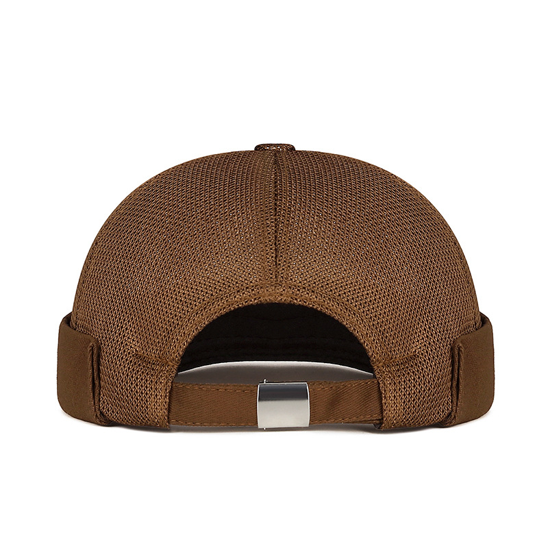 Chapeau d'été sans bord style melon, ajustable, pour hommes et femmes, style hip-hop, chapeau de propriétaire simple et respirant en maille, chapeau Tang