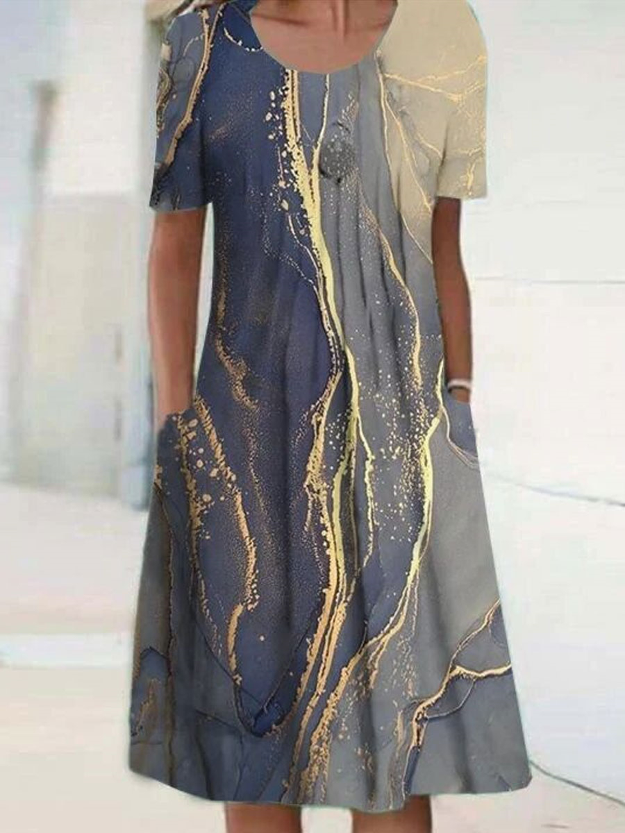 Mode femmes élégantes robe ample tenue décontractée femmes robe imprimée nouveau tempérament