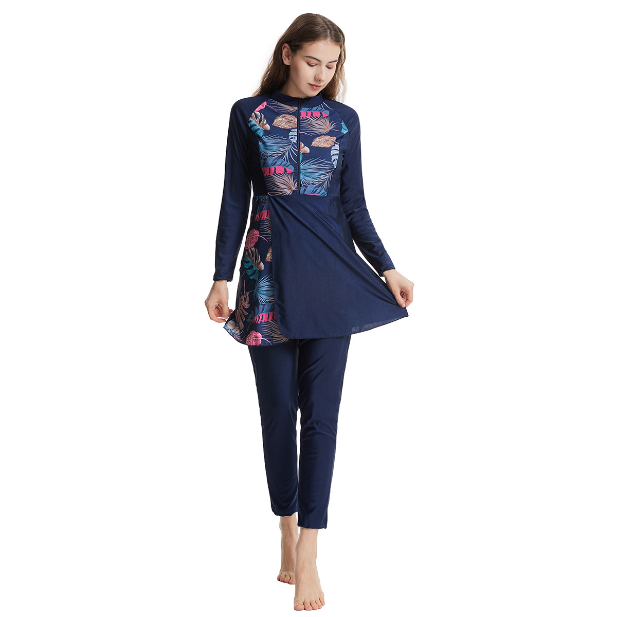 Maillot de bain musulman modeste Hijab maillot de bain femmes à manches longues maillot de bain islamique couverture Ups Burkini Hijabs pour femme bain