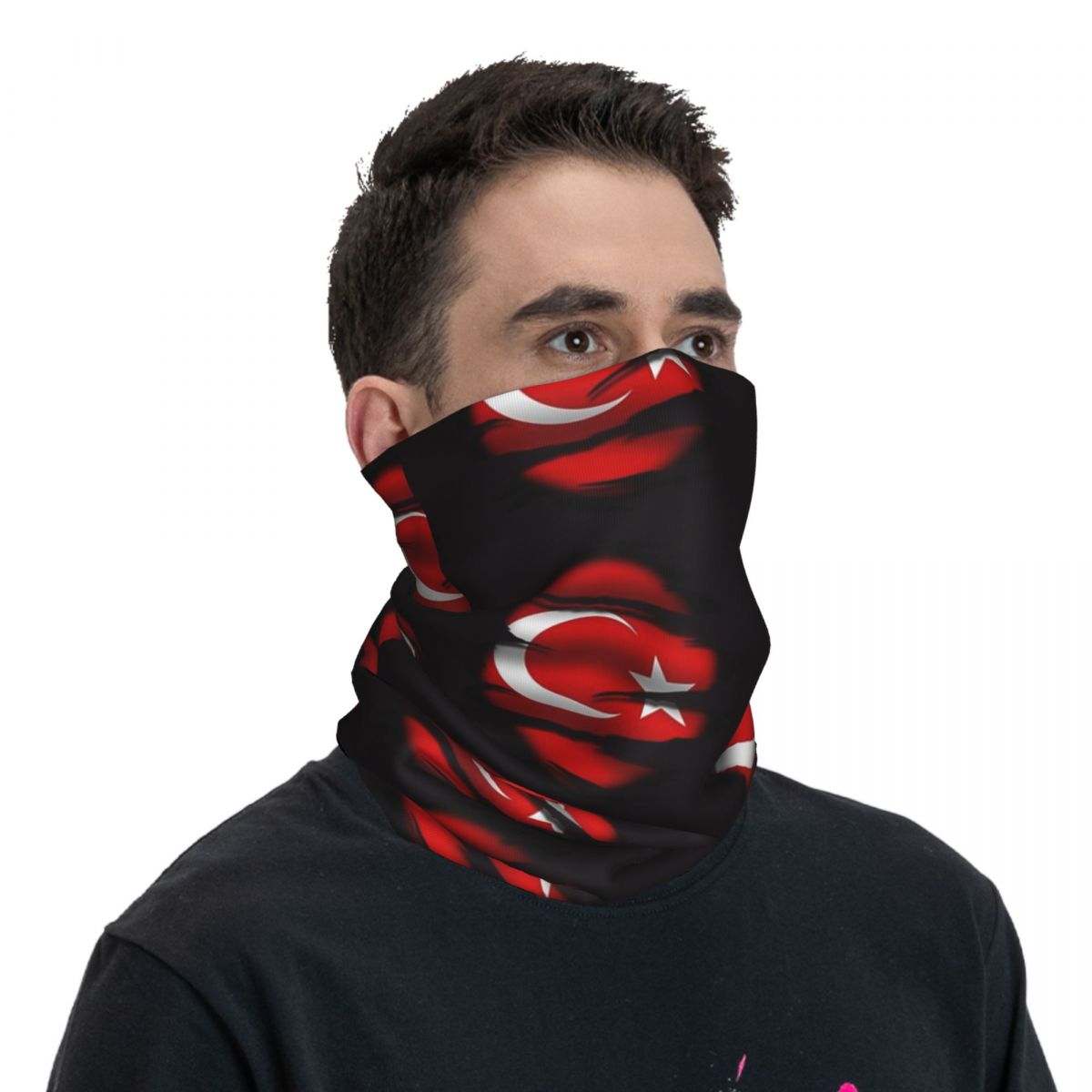 Couverture de cou Bandana drapeau de la république de turquie, masque imprimé, écharpe, bandeau multi-usage, Sports de plein air, unisexe, respirant pour adultes