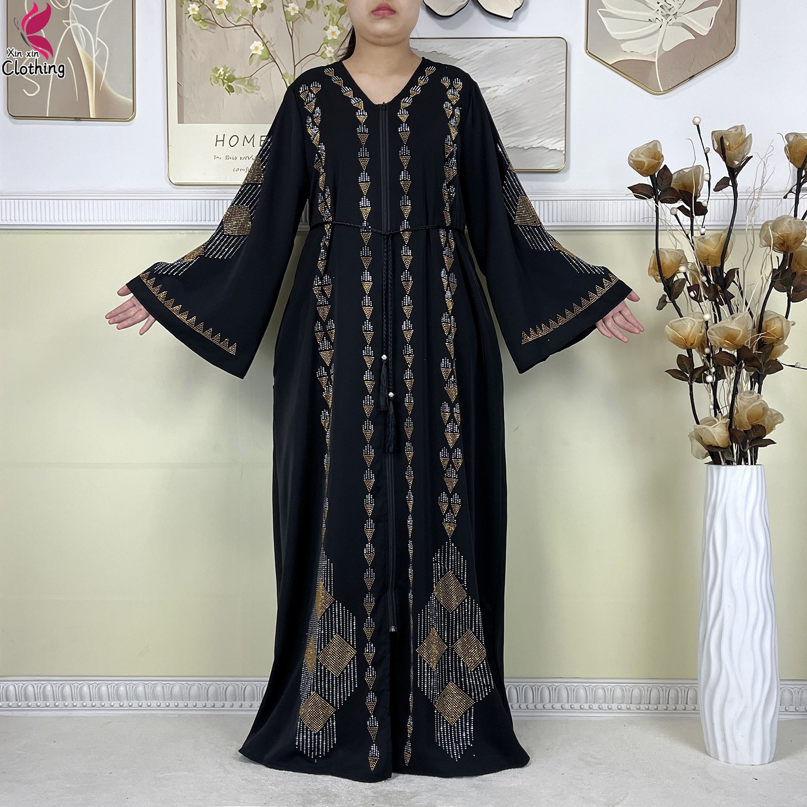 Robes élégantes pour femmes, dernière mode 2025, manches longues, en mousseline de soie, robe de Dubai pour femmes, cardigan à fermeture éclair, abaya africaine, vêtements traditionnels