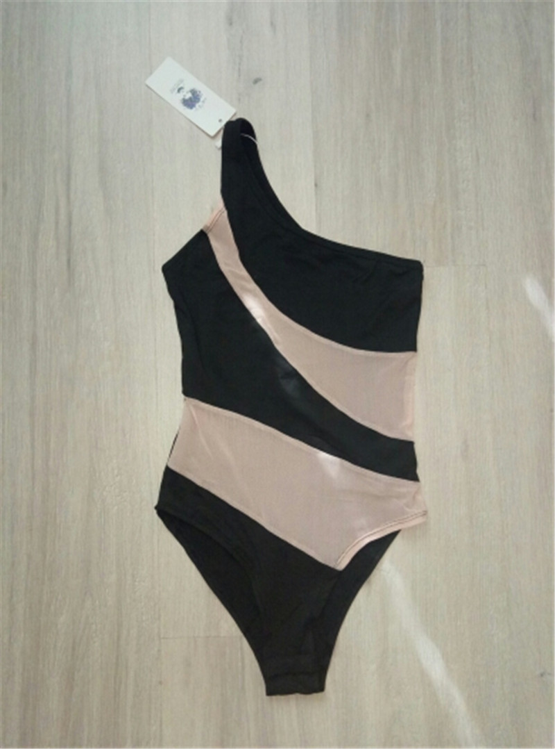 Maillot de bain une pièce pour femme, push-up, rembourré, à rayures, marron, slim, une initiée