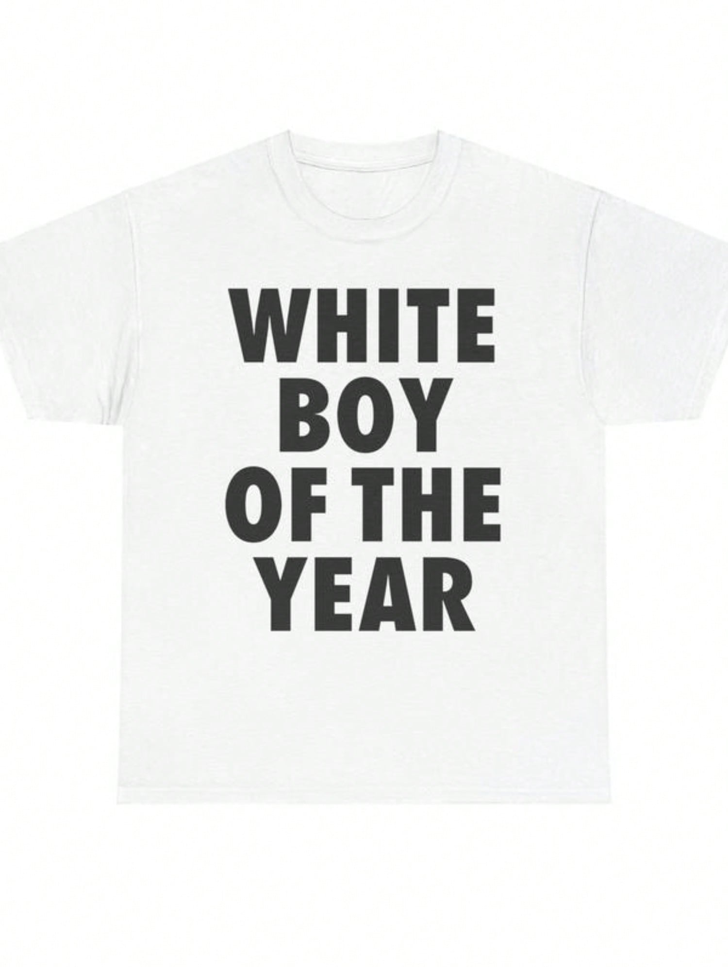 Blanc garçon de l'année chemise hommes femmes surdimensionné été coton imprimé à manches courtes T-shirt rétro décontracté Streetwear Vintage T-shirt haut