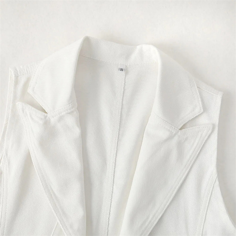 Gilet en Jean femme 2025 nouvelles dames veste en Jean blanc gilet de mode gilet d'été manteau vêtements d'extérieur S-5XL