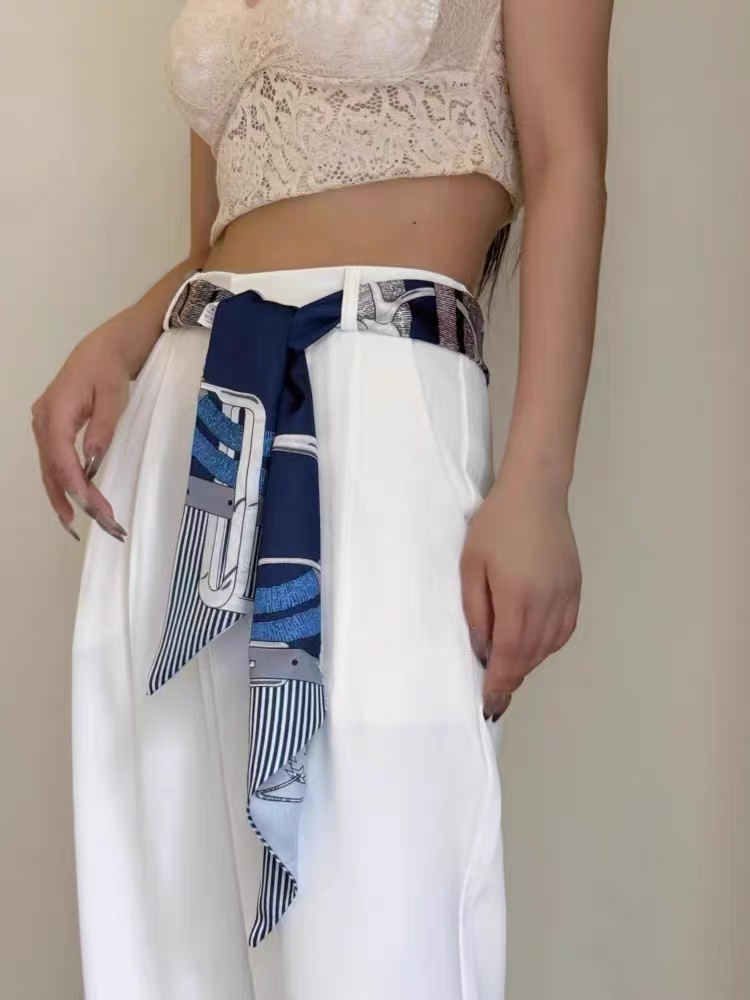 Écharpe bandeau imprimée tendance pour femme, cravate, sac avec ruban, écharpe en satin, écharpe ajustée pour femme, ceinture florale, 2025