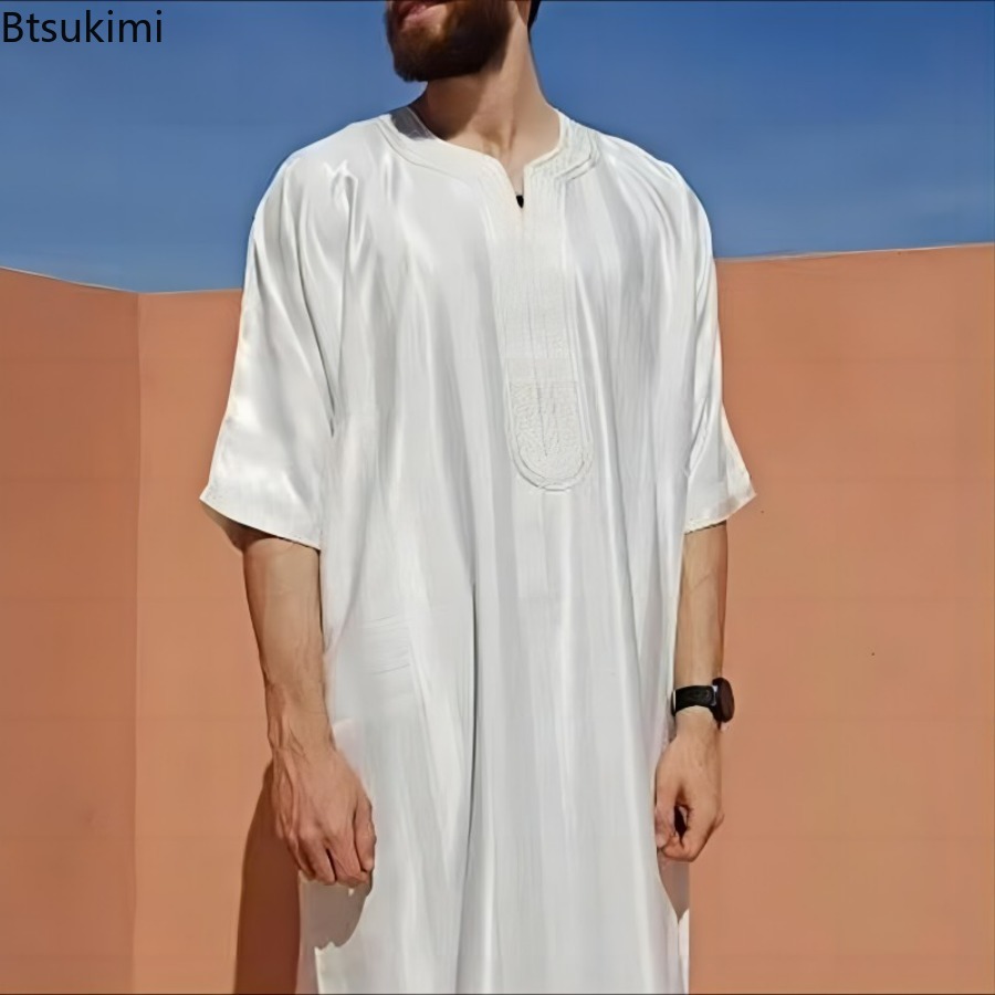 Robe musulmane à capuche pour hommes, vêtements arabes islamiques du moyen-orient, Vintage, ample, manches longues, cordon de serrage, mode masculine, nouvelle collection 2026