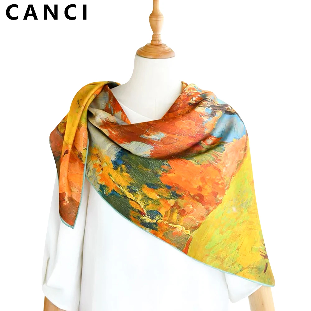 Foulard carré en soie de mûrier Pure pour femmes, bandeau imprimé, foulard de luxe, ornement de cheveux, Bandana féminin, 65CM, 100%