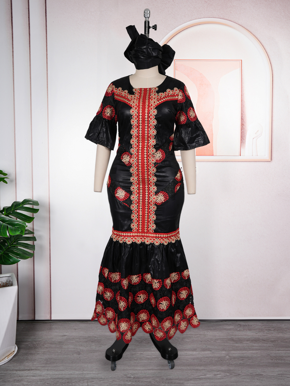 Robes longues de soirée africaines grande taille pour femmes 2026 – Nouvelle robe de luxe brodée Bazin élégante pour mariage musulman turc