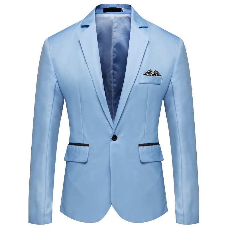 Hommes formel Style d'affaires coupe ajustée simple bouton costume veste couleur unie revers Satin marié mariage Banquet hommes costume manteau