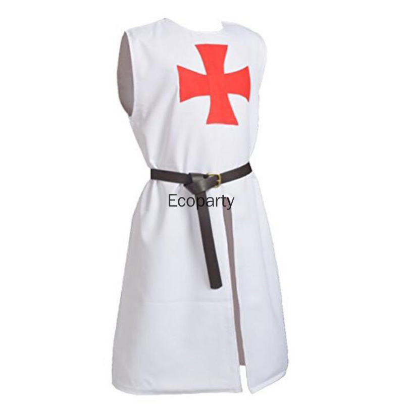 Costume croisé médiéval, Cape templier avec capuche, Robe Renaissance pour hommes, tenue d'halloween pour adultes et adolescents