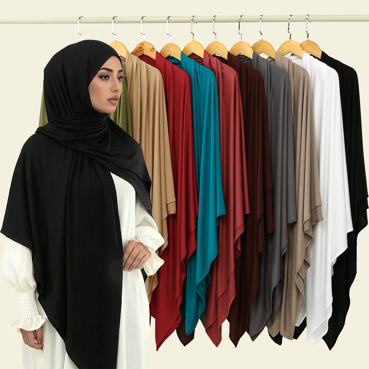 145*145 cm mode solide grande taille carré écharpe Hijab pour les femmes musulman doux Jersey longs châles Islam Ramdan prière turban bandeau