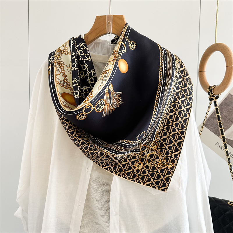 Foulard en soie pour femmes, 90CM, bandanas roulés à la main, foulards de mûrier, châles de luxe de styliste, Bandanas, ceinture de cheveux, décoration du cou