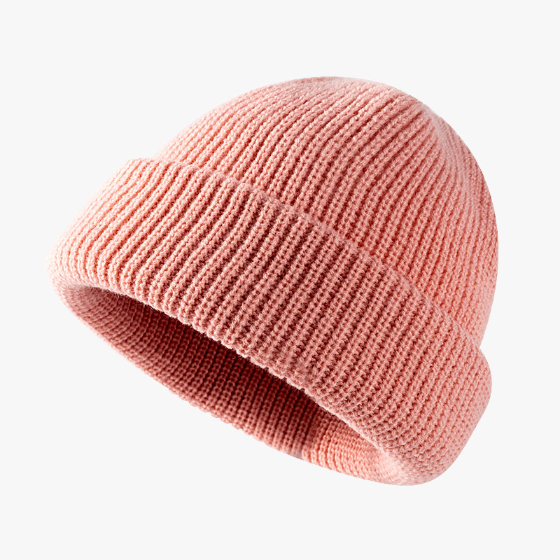 Bonnet tricoté pour femmes en saison d'automne et d'hiver, chapeau en peau de melon pour hommes, style court chaud, chapeau froid, chapeau en laine
