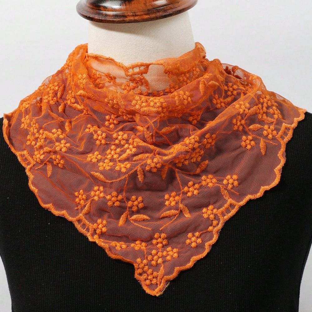 Nouveau foulard triangulaire en dentelle ajourée, bandeau charmant pour femme de bureau, attache-cheveux pour poignet