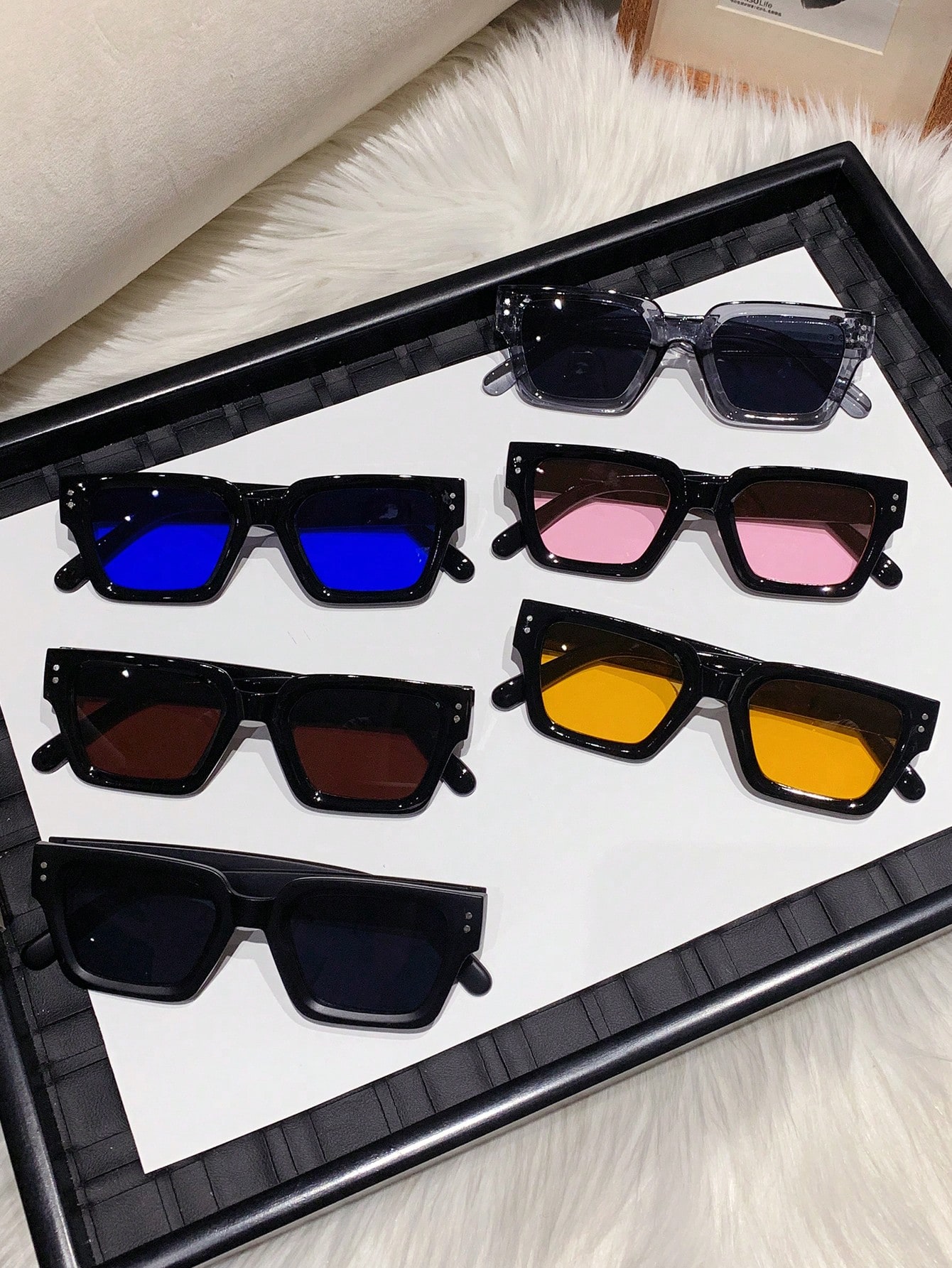 6 paires de lunettes colorées de style moderne pour hommes et femmes, idéales pour les sports de plein air, les fêtes, les voyages, la conduite et la pêche.