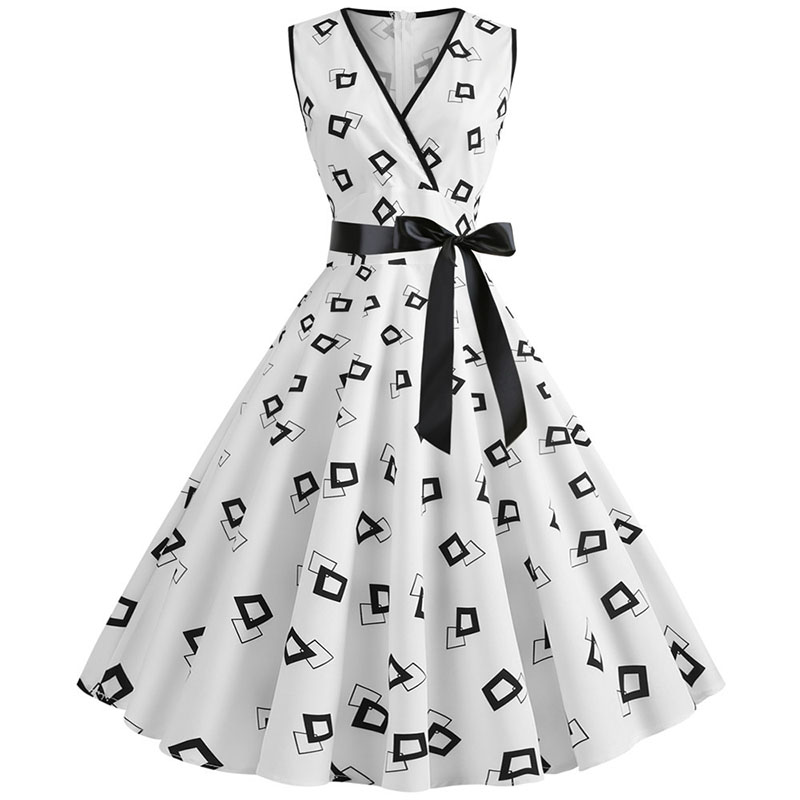 Femme robes rétro Audrey Hepburn années 1950 60 Rockabilly à pois nœud Pinup balle cultivée Robe de soirée robes