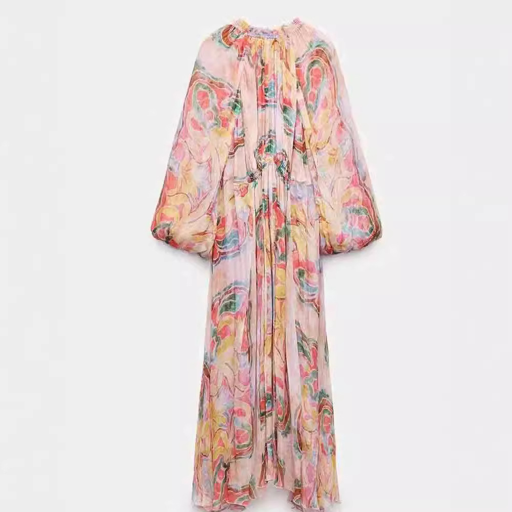 Robe de plage décontractée à volants en cascade pour femmes, Chic, Patchwork, à lacets, manches mi-évasées, col rond, été, 2025