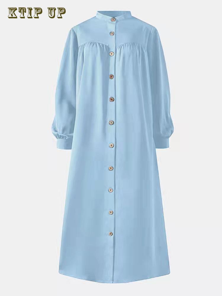 Robe longue Kimono musulmane Hijab pour femmes, Abaya de Dubaï, vêtements islamiques, chemise à boutons, robes Maxi, Abaya africaine