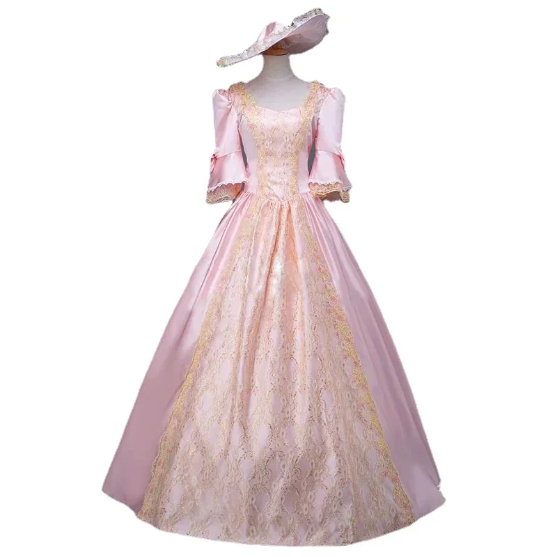Kyomi Robe Renaissance médiévale dentelle victorienne demi manches princesse gothique Cosplay robes de bal de mariage de luxe Costume d'Halloween