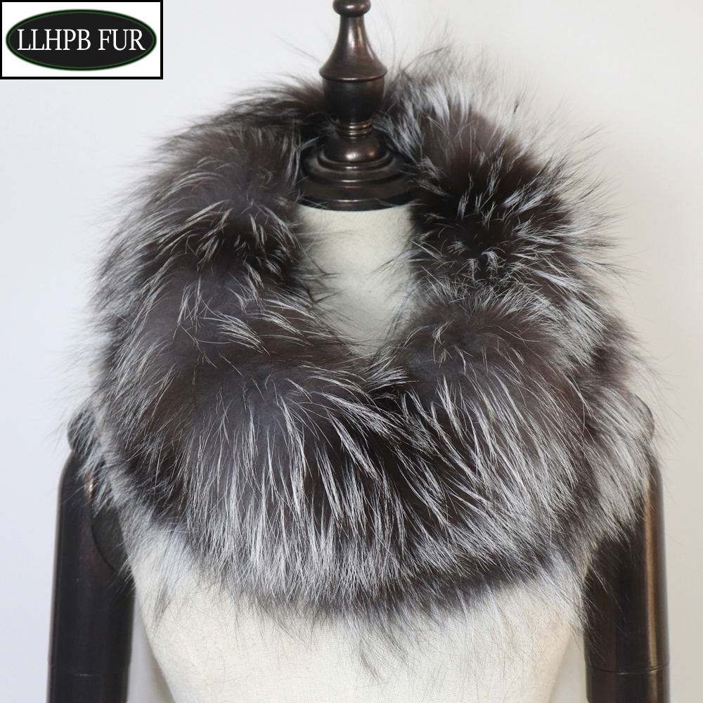 Qualité femmes hiver véritable écharpe de fourrure chaud fourrure de renard bandeau anneau naturel fourrure de renard foulards mode luxe dame fourrure naturelle silencieux